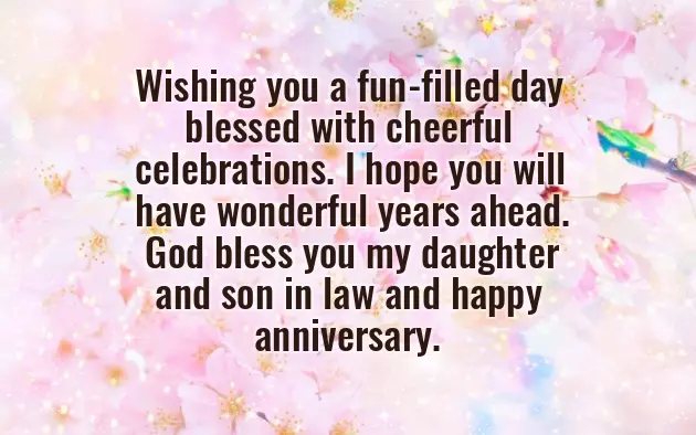 Happy Wedding Anniversary To Daughter And Son In Law