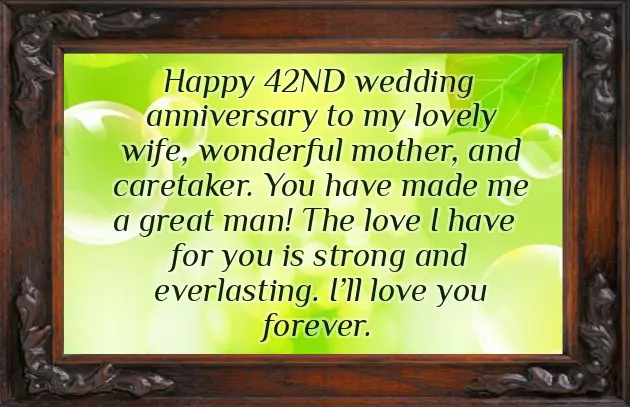 42Nd Wedding Anniversary Wishes