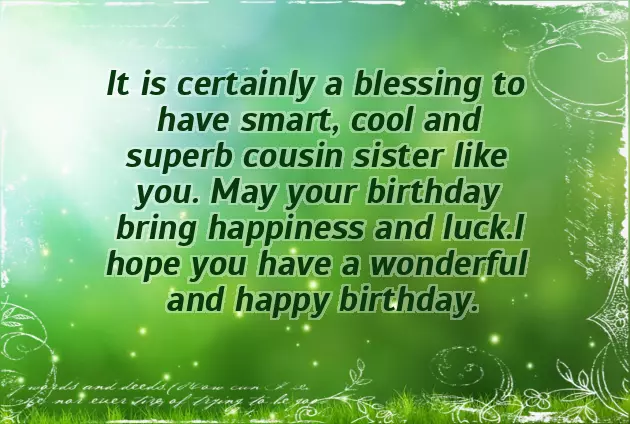 Birthday Messages To Cousin Sister