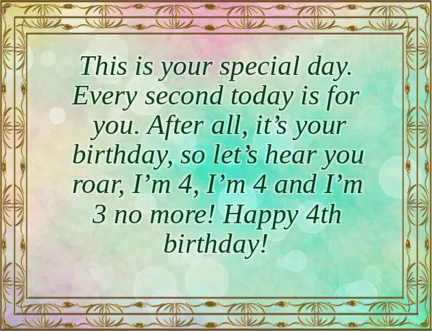 Happy Birthday Wishes 4 Years Old Girl
