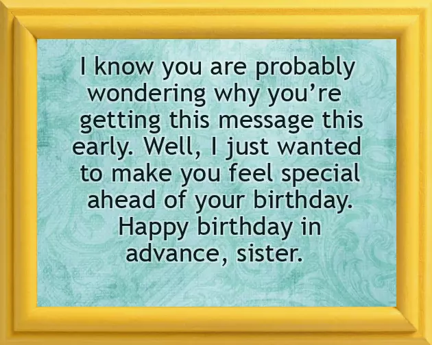 Advance Happy Birthday Sister Advance Happy Birthday Sister