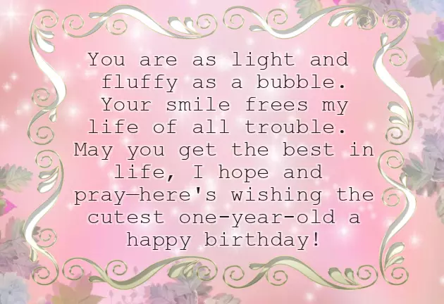 First Birthday Words