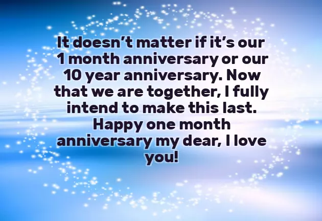 First Month Anniversary Status