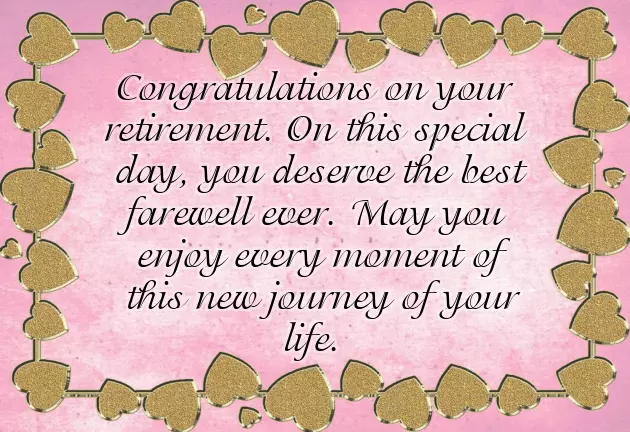 Retirement Congratulations Note