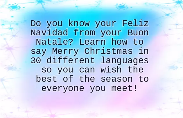 Christmas Wishes In Different Languages