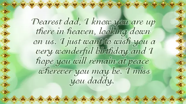 Birthday Wishes For Passed Away Dad