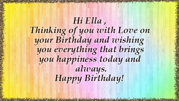 Happy Birthday To Ella