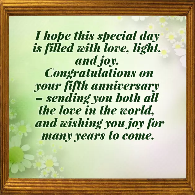 5 Anniversary Wishes 5 Anniversary Wishes
