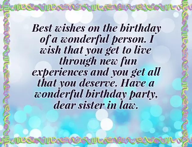 Sweet Birthday Wishes For Sister In Law