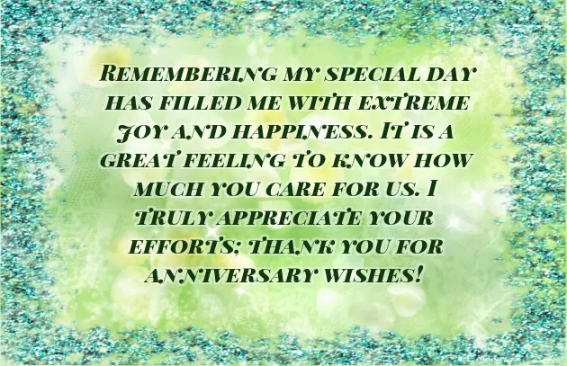Thank You Message For Anniversary Wishes From Family