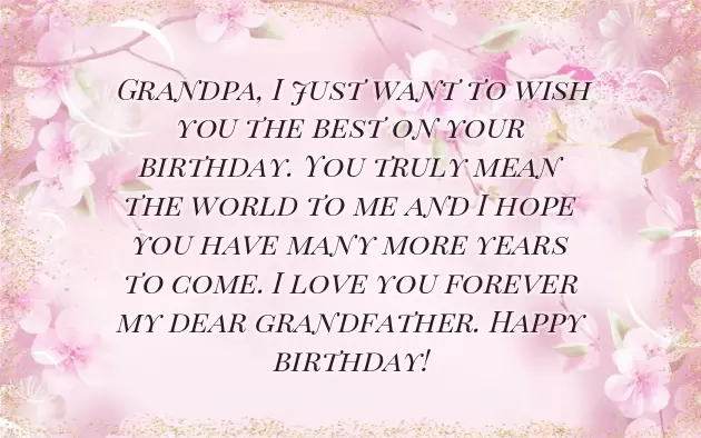 Wishes To Grandfather