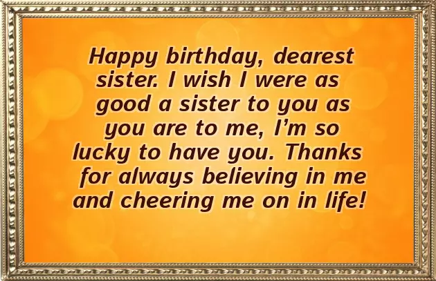 Happy Birthday Thoughts For Sister