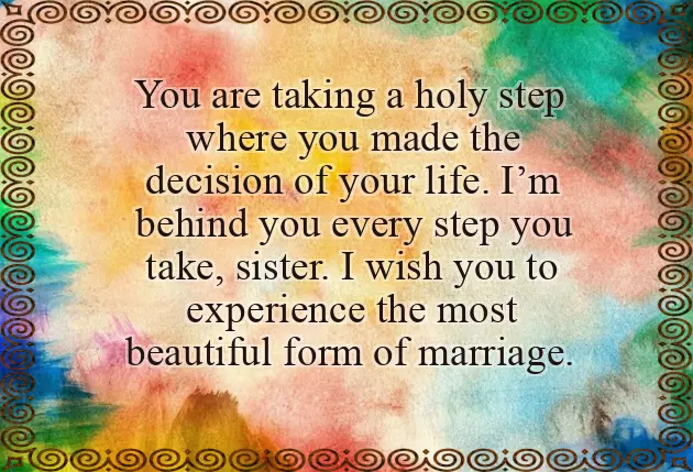 Sister Marriage Day Wishes