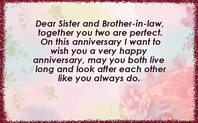 Wedding Anniversary Wishes To Sister