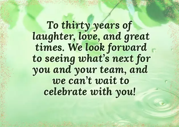 Congratulations On 30 Years Of Service