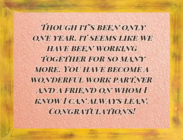 Congratulations On Work Anniversary To Colleague