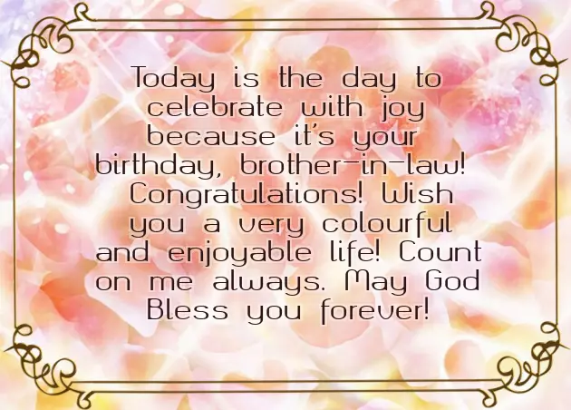 Birthday Wishes From Brother In Law
