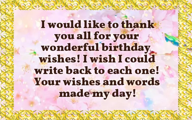 Birthday Thanking Wishes For Friends