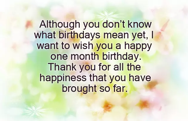 1 Month One Month Birthday Wishes For Baby Girl
