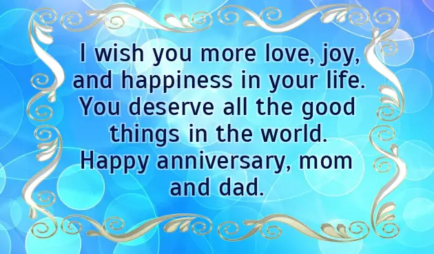 Mom Dad Happy Anniversary Wishes