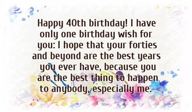 Birthday Wishes For 40Th Female