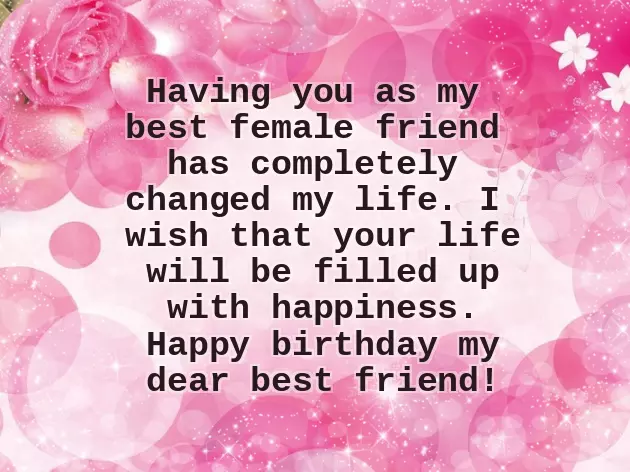 Funny Birthday Wishes For Close Friend Female