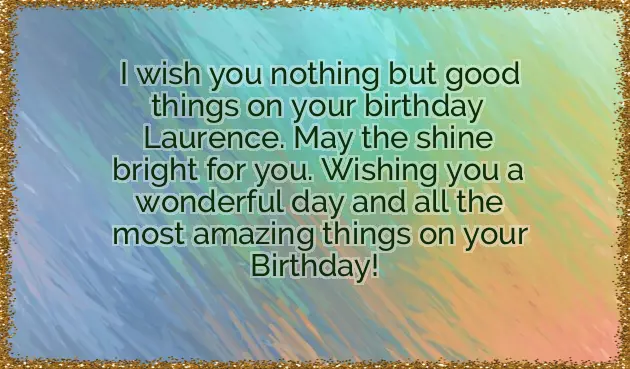 Happy Birthday Laurence