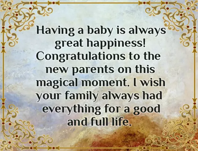 Baby Born Congratulations Message