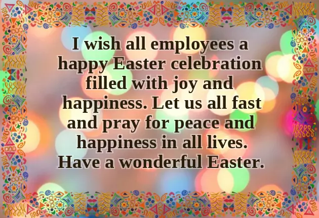 Easter Wishes For Employees