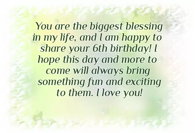 6Th Birthday Wishes To My Son