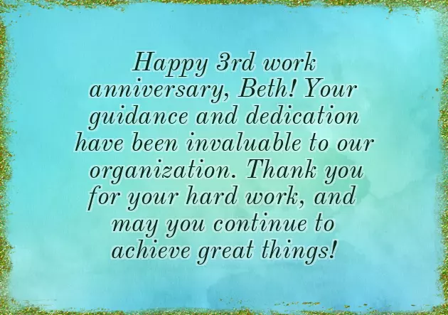Work Anniversary Messages