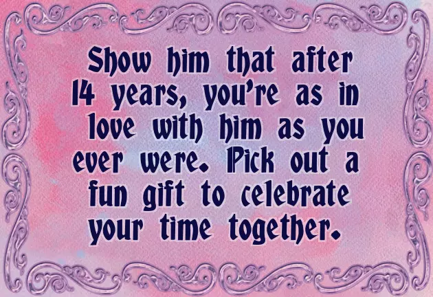 14 Year Wedding Anniversary Gift 14 Year Wedding Anniversary Gift