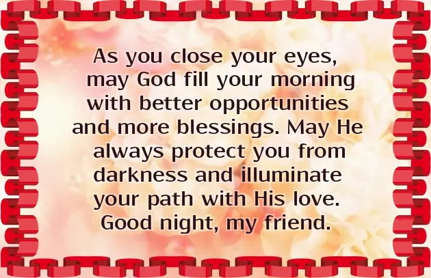 Religious Good Night Message To Wish A Friend