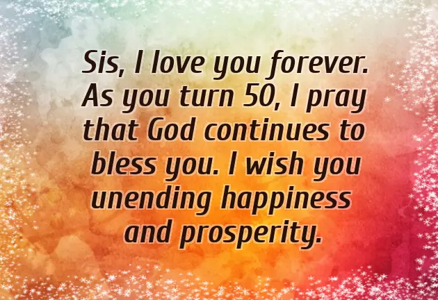 50Th Birthday Wishes For Sister