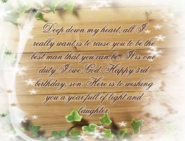 Birthday Wish To 3 Year Old Son