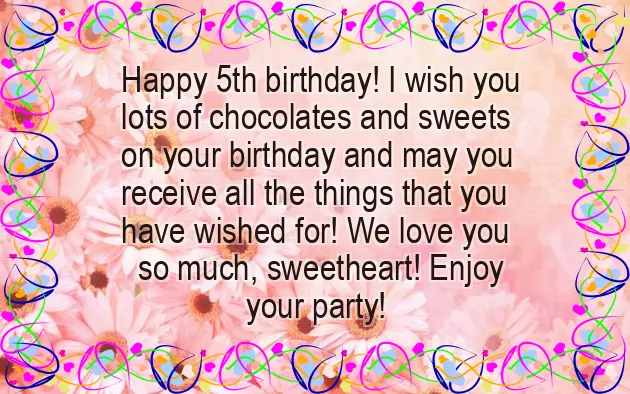 Birthday Wishes For 5 Year Old Boy