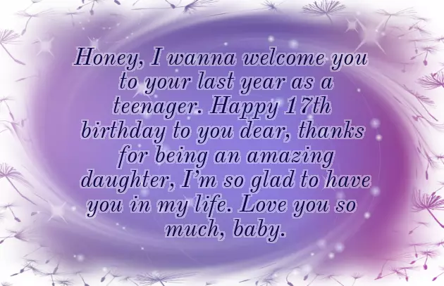 Birthday Wishes For 17 Years Old Girl