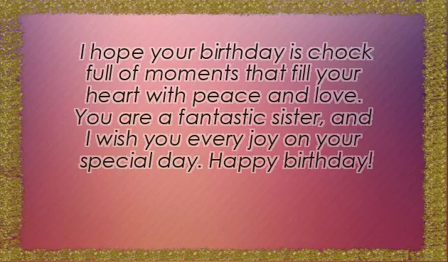 Happy Birthday To My Sister