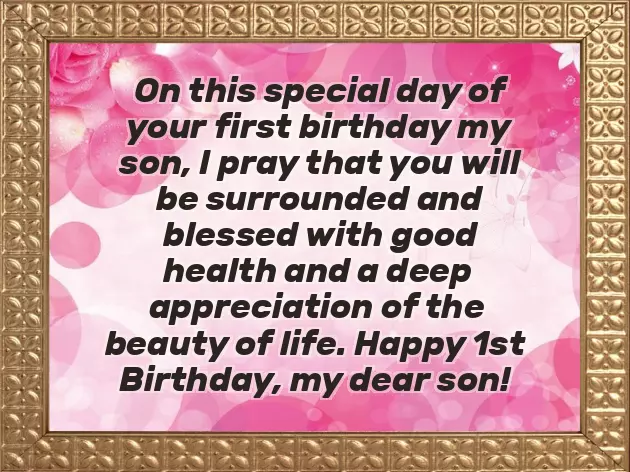 Happy Birthday To My Son 1 Year Old