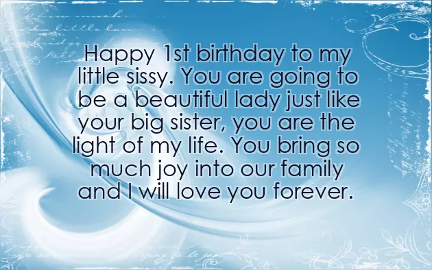Birthday Wishes For Baby Girl Sister