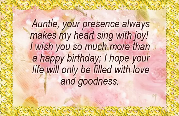 Happy Birthday Favourite Aunty