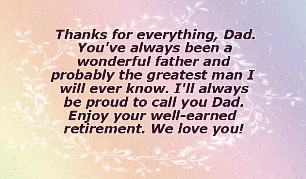 Retirement Wishes For Dad