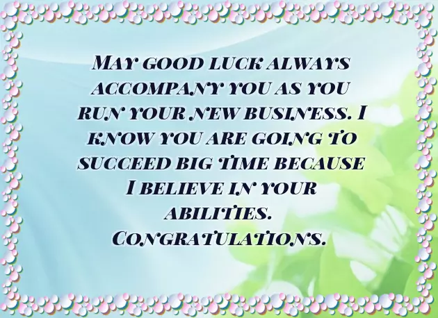 Wishes On New Business