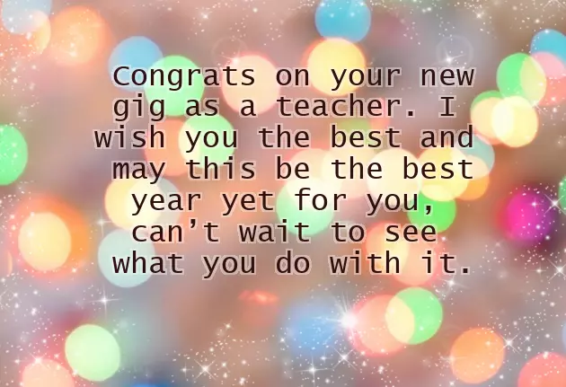 Congratulations New Teacher Job