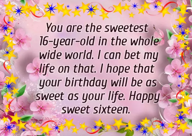 Sweet 16 Birthday Wishes For Sister