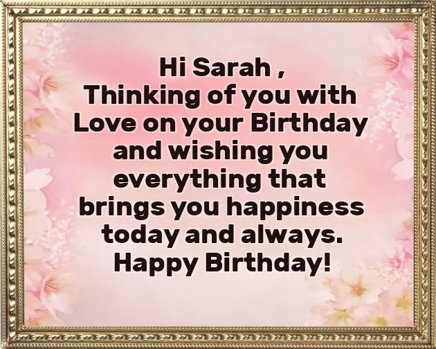 Happy Birthday Dear Sarah
