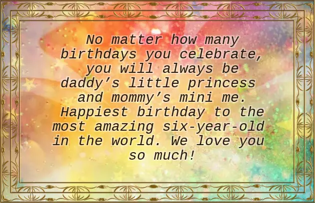 Boy 6 Birthday Wishes