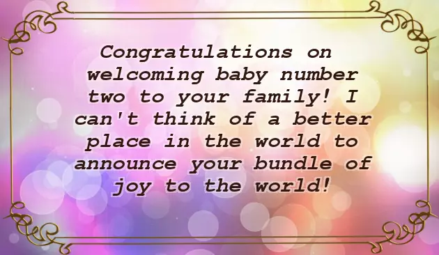 Congratulations On Your 2Nd Baby