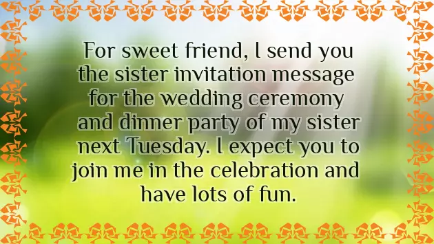 My Sister Marriage Invitation Message To Friends My Sister Marriage Invitation Message To Friends