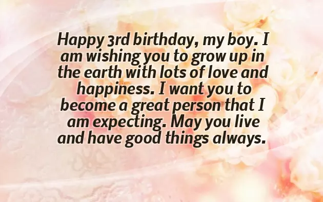 3Rd Year Birthday Wishes For Son